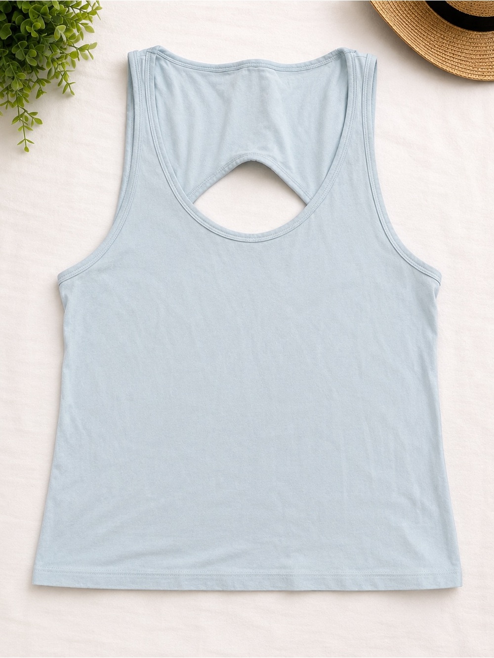 American Eagle Outfitters Pale Blue Sleeveless Tank with Back Keyhole